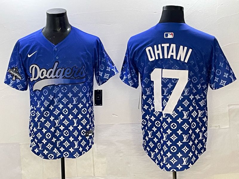 Men Los Angeles Dodgers #17 Ohtani Blue Nike 2025 MLB jersey 017
